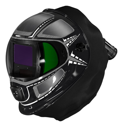 Máscara Solda Automática Com Filtro/lanterna 180ºcor Real/8k