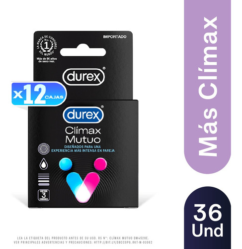 Preservativos Durex Clímax Mutuo - Caja 36 Un