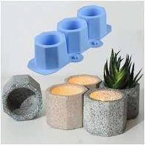 Imagen 2 de 2 de Molde De Silicona Para Maceta Hexagonal