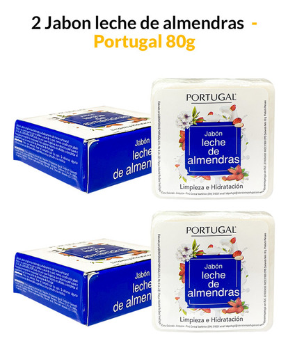 2 Jabon Leche De Almendras 80g  Portugal