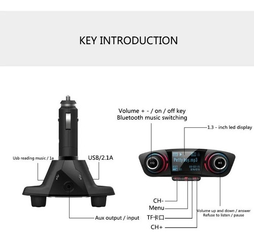 Reproductor De Mp3 Coche Receptor Bluetooth Universal