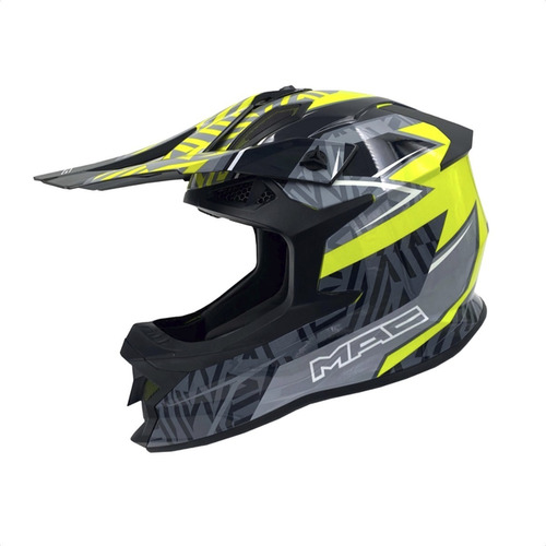 Casco Moto Cross Enduro Mac Virtus Ressod Amarillo Fluo Um