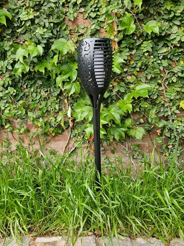 Antorcha Exterior Solar Led Efecto Fuego Estaca