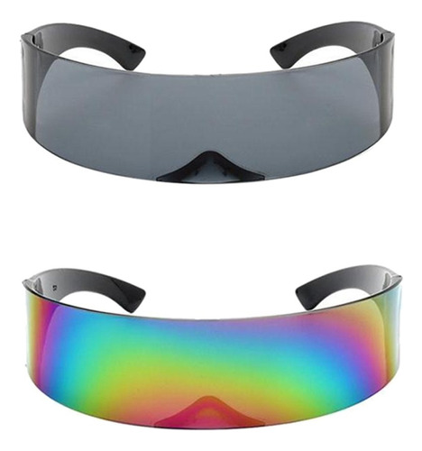 2pcs Gafas De Sol Con Visera Envolvente Futurista Gafas Con