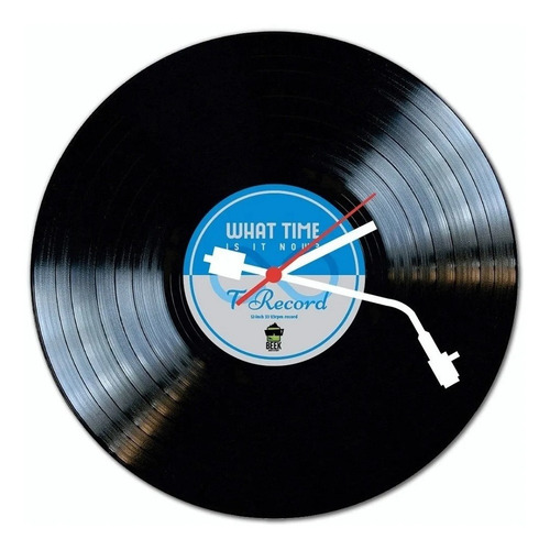Imagem 1 de 3 de Relógio De Parede Disco De Vinil Azul Beek Geek's Rp-avinil