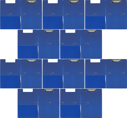 Set X10 Carpeta The Pel Porta Block Con Prensa Papel A4 Azul