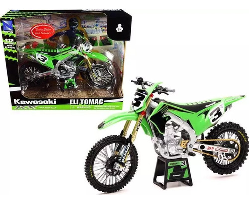 New Ray 1:12 Moto Cross Kawasaki Kx 450 Eli Tomac Verde 