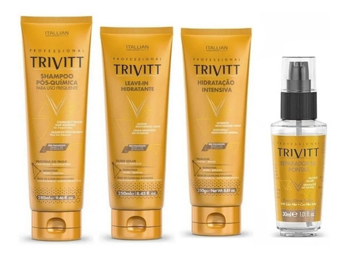 Shampoo + Hidratação + Leave + Reparador De Pontas Trivitt