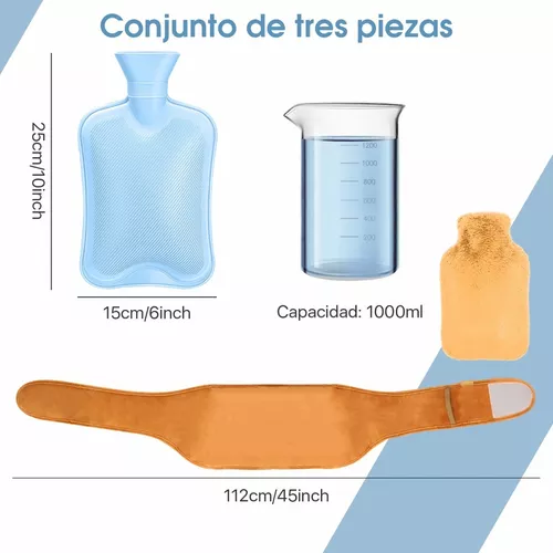  Bolsa de agua caliente de 3 litros, botella de agua caliente  para dolor de espalda, cuello y hombros, calentador de pies, calambres  menstruales, terapia de calor y frío, gran regalo para