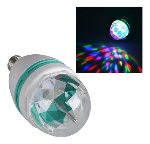 Imagen 1 de 5 de Lampara Foco Luces Led Giratoria Rgb Fiesta 220v