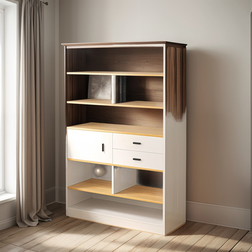 Librería De Madera Minimalista Multifuncional De 5 Niveles