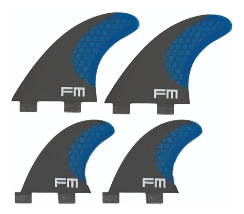 Quilhas De Carbono Fm Surf Carbon Fs4 Encaixe Fcs Quad Azul