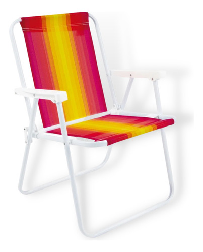 Cadeira De Praia Alta Aço Carbono 110kg Mor Cores Variadas