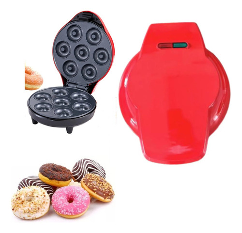 Mini Máquina Fazer Donuts Rosquinhas De Waffle 7 Furos 110v