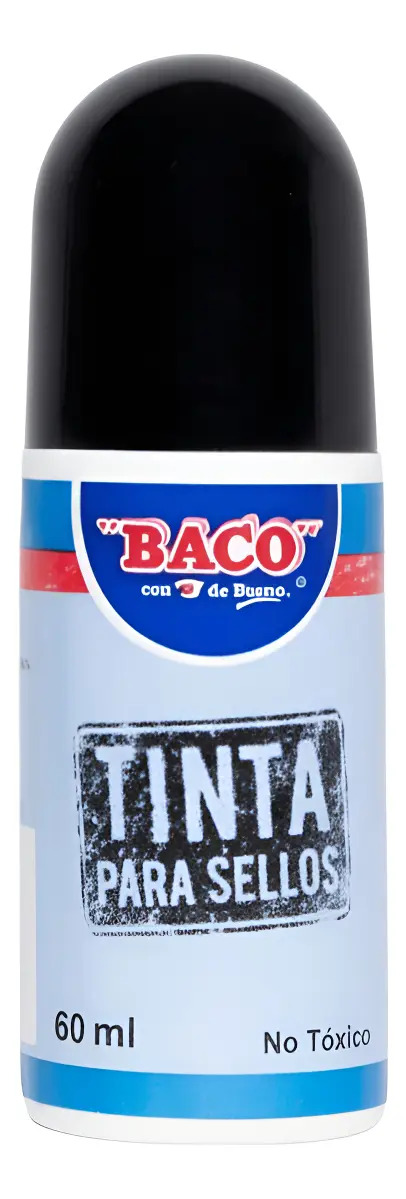 Tinta Para Sellos Azul Baco 60ml Color Negro