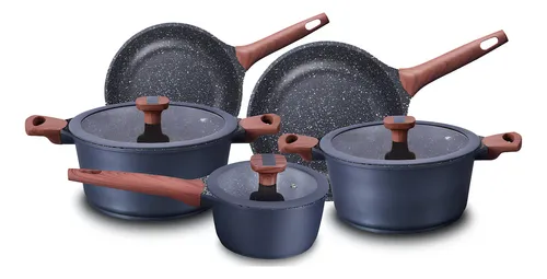 Conjunto Titanium Mta Jogo 5 Panelas Revestimento Cerâmico Cinza