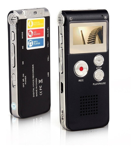 Grabador De Voz Periodista Mini Digital Microfono Sonido 8gb Con Kit Grabacion Oculto Espia