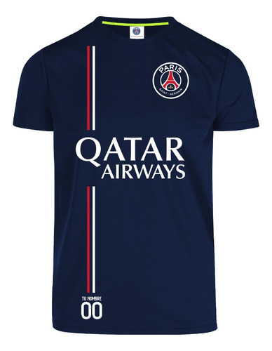 Playera Paris Saintgermain Con Tu Nombre Y Numero Personaliz