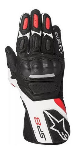 Guante Alpinestars Sp8 V2, color rojo, talla M