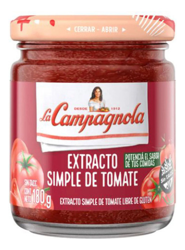 Extracto De Tomate La Campagnola 180g Premium Sin Tacc