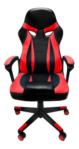 Silla de escritorio TodaTuCasa Escorpion gamer ergonómica  negra y roja con tapizado de cuero sintético