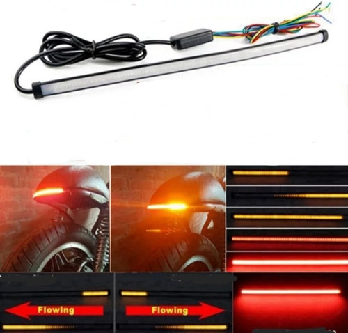 Tira Led Direccionales Secuencial Luz De Freno 30cm Led Moto