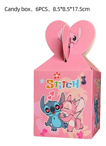 Pack 6 Cajas Para Dulces Lilo Y Stitch Cumpleaños Fiesta