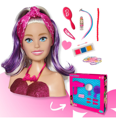 Kit Boneca Barbie Maquiagem Pentear + Acessórios Promoção