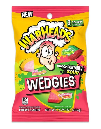Warheads Wedgies Chewy Sour Candy, Assorted Flavors, 7.25oz