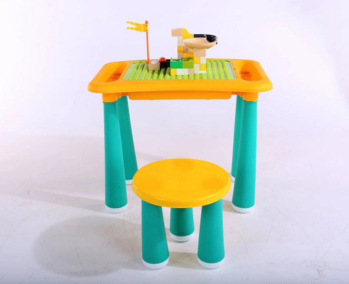 Mesa Didactica Con Juego De Bloques Para Niños Incluye Silla
