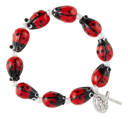 Needzo Joyería Milagrosa De Mariquita, Pulsera De Rosario Ro