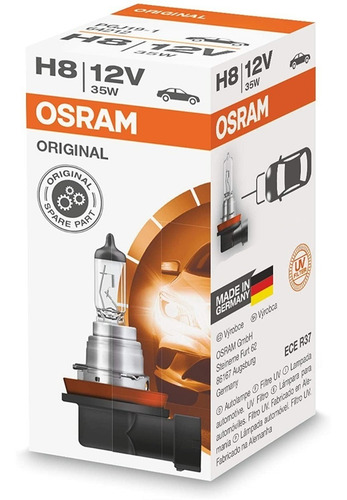Imagem 1 de 5 de Lampada H8 Osram 12v 35w Original Luz Farol Fabrica Alemanha