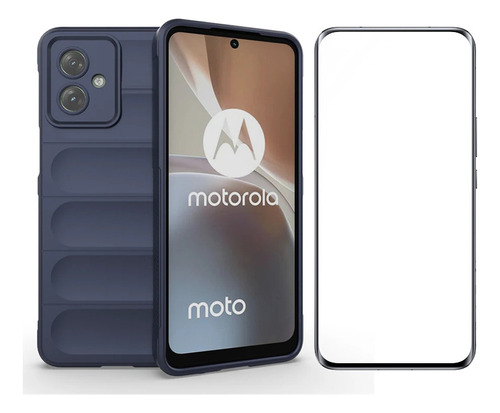 Case For Moto G54 Protección Caucho Tener Vidrio Membrana