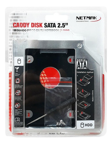 Caddy Carry Disk Sata 2.5  9.5mm - Netmak