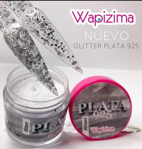 Acrilico Glitter Plata 925 Oro 24k Wapizima A Elegir 1 Oz