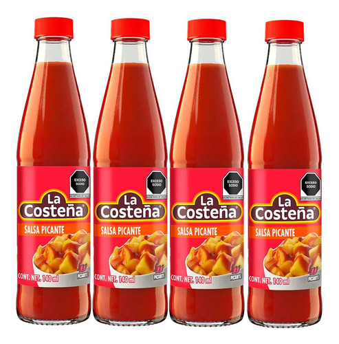 4 Salsas Picantes La Costeña 140ml Cada Una