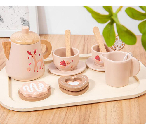 Juego De Té De De Simulación De Madera, Accesorios De