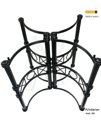 Imagen 4 de 6 de Mesa 1,10m + 4 Sillas De Hierro + Base Flecha + Almohadones