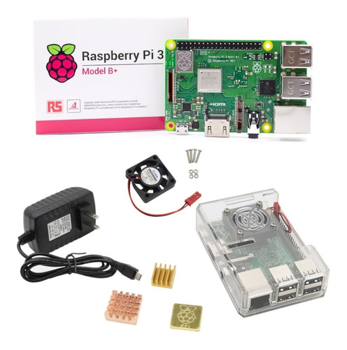 Raspberry Pi3 Mod B 3b Plus Fuente Disipadores Case 1b