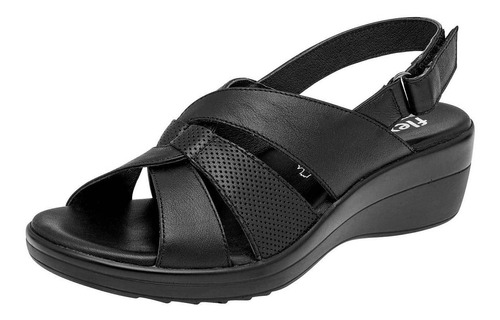 Sandalia De Tirillas Flexi 116009 Color Negro Para Mujer Tx6