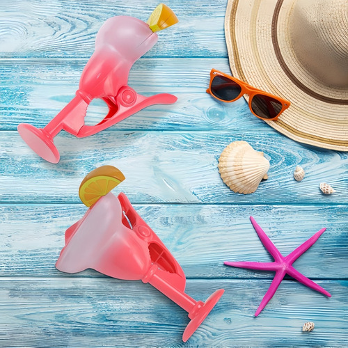 4 Clips De Playa Decorativos Con Forma De Botella