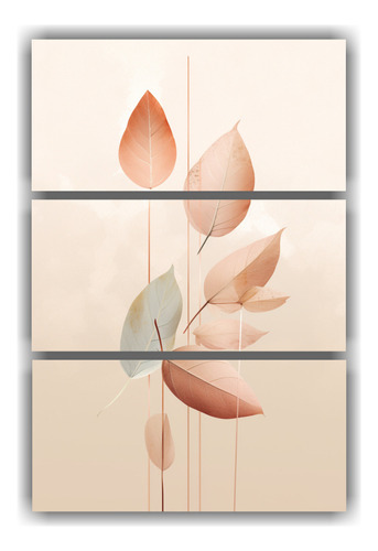 3 Artes De Pared Geometrico Bouquet Full Color 40x60cm