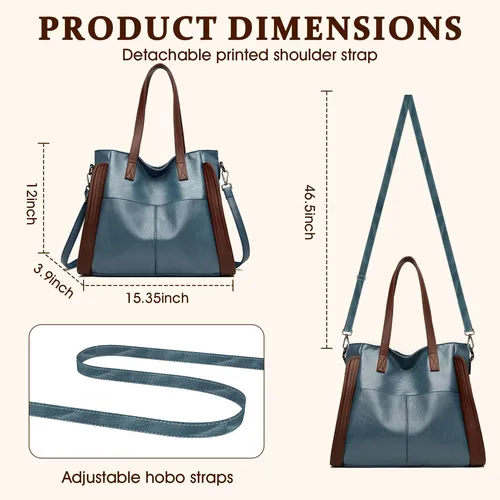 Bolso Grande Para Mujer: Bolso De Mano De Cuero Para iPad, Y