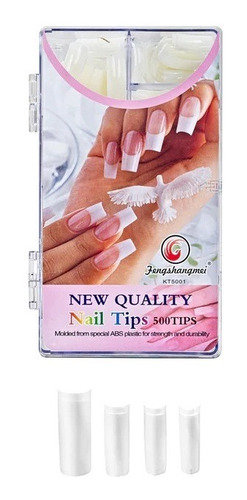 Nail Tips Hueso En Caja Pestaña Corta 500 Unidades Magickur