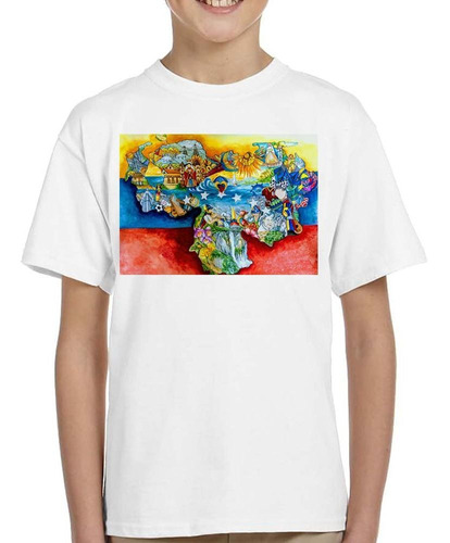 Remera De Niño Venezuela Mapa Bandera Dibujo Cultura