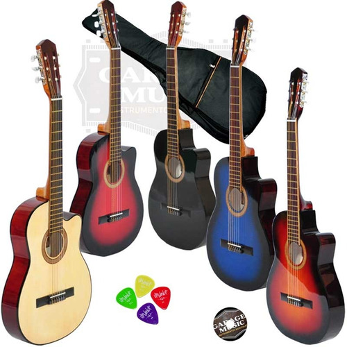 Guitarra Criolla Clasica Media Caja Corte Funda Acolchada Cd