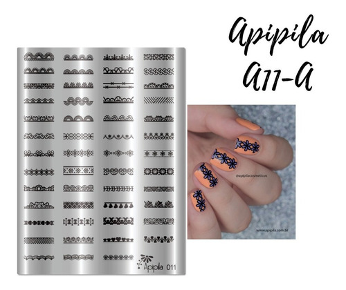 Placa Para Carimbo De Unhas Apipila A11 - A