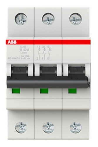 2cds253001r0557 S203-k40 Interruptor 40a 3 Polos Curva K Abb
