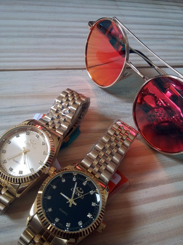 Relógio Feminino Original Dourado De Luxo Chenxi