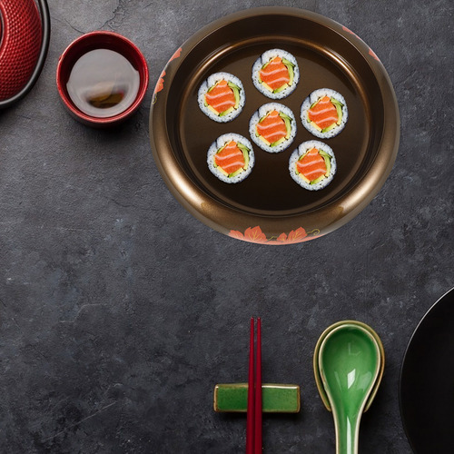 Plato De Sushi Redondo Asiático: Vajilla Japonesa Para Servi